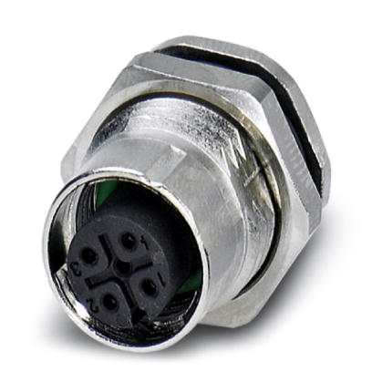 Phoenix Contact M12 Receptacle; SACC-DSI-M12FS-4CON-M16; Female; 4-Pin; A - Standard Key; Rear Mount; PCB